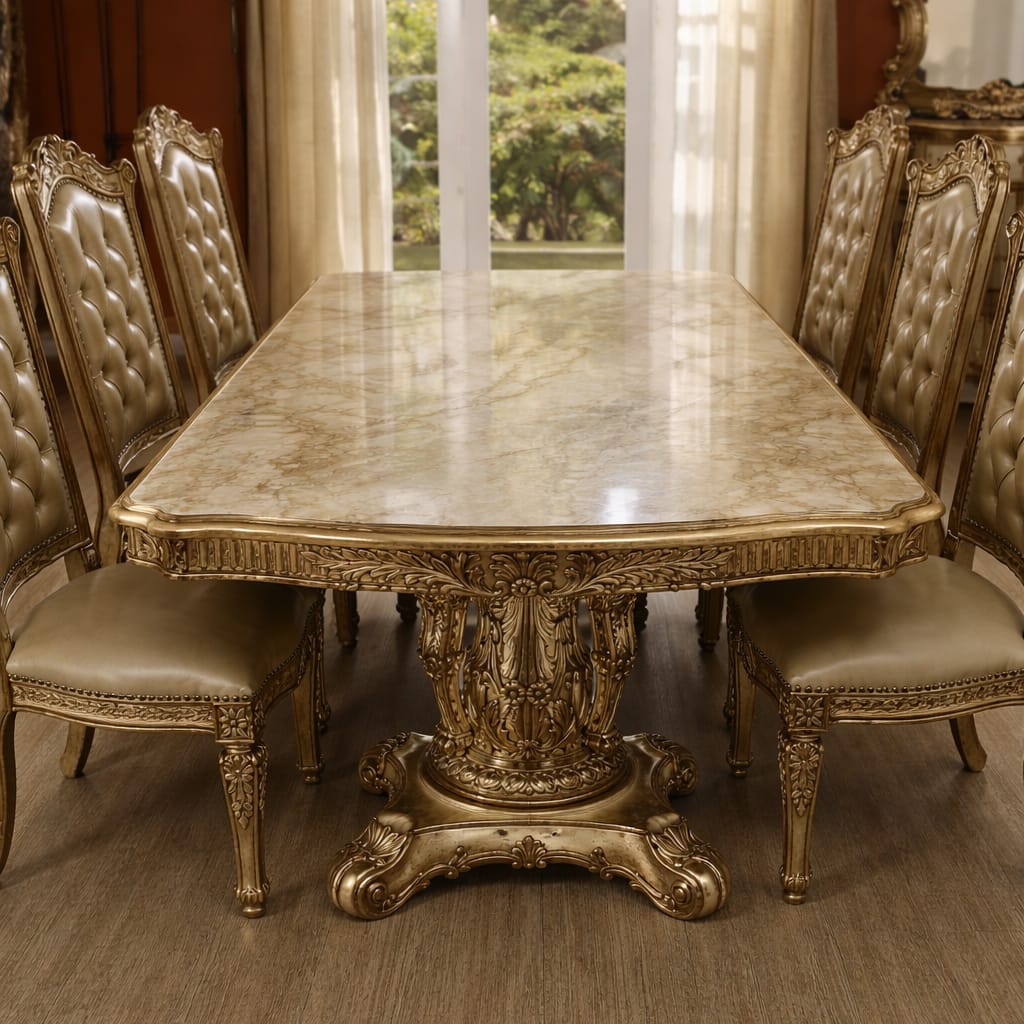 Royal Antique Dining Set & Dining Chairs