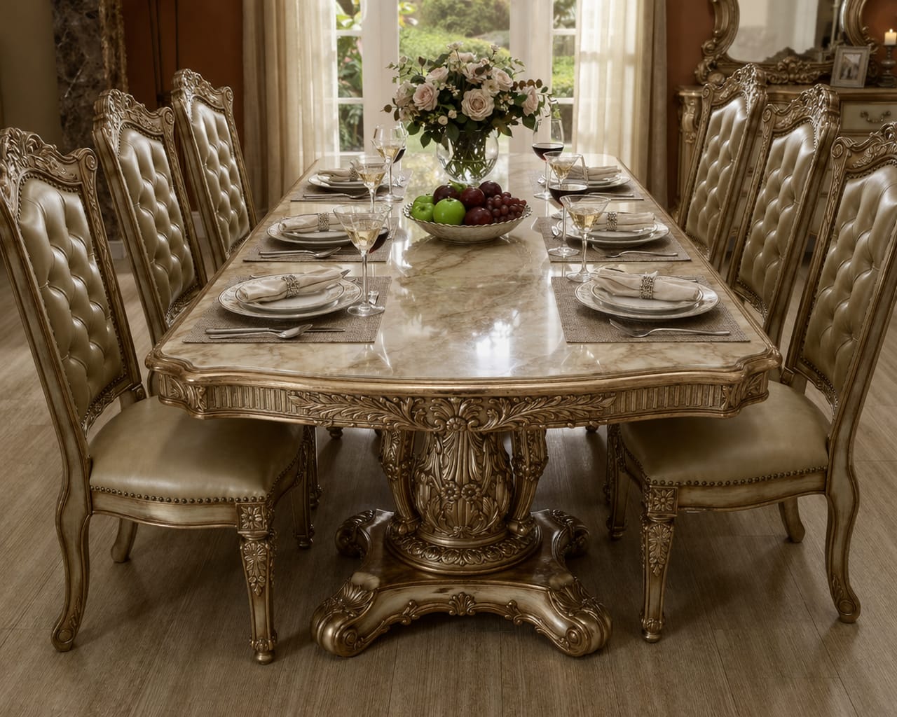 Royal Handcrafted Antique Dining Set by Shalvika Living