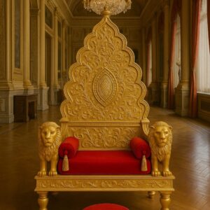 Wooden Guruji Chair Singhasan in Teak Wood