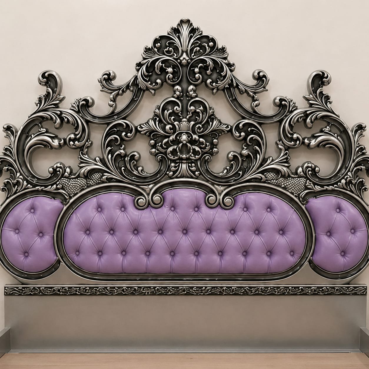 Carved Silver Bed Set by Shalvika Living