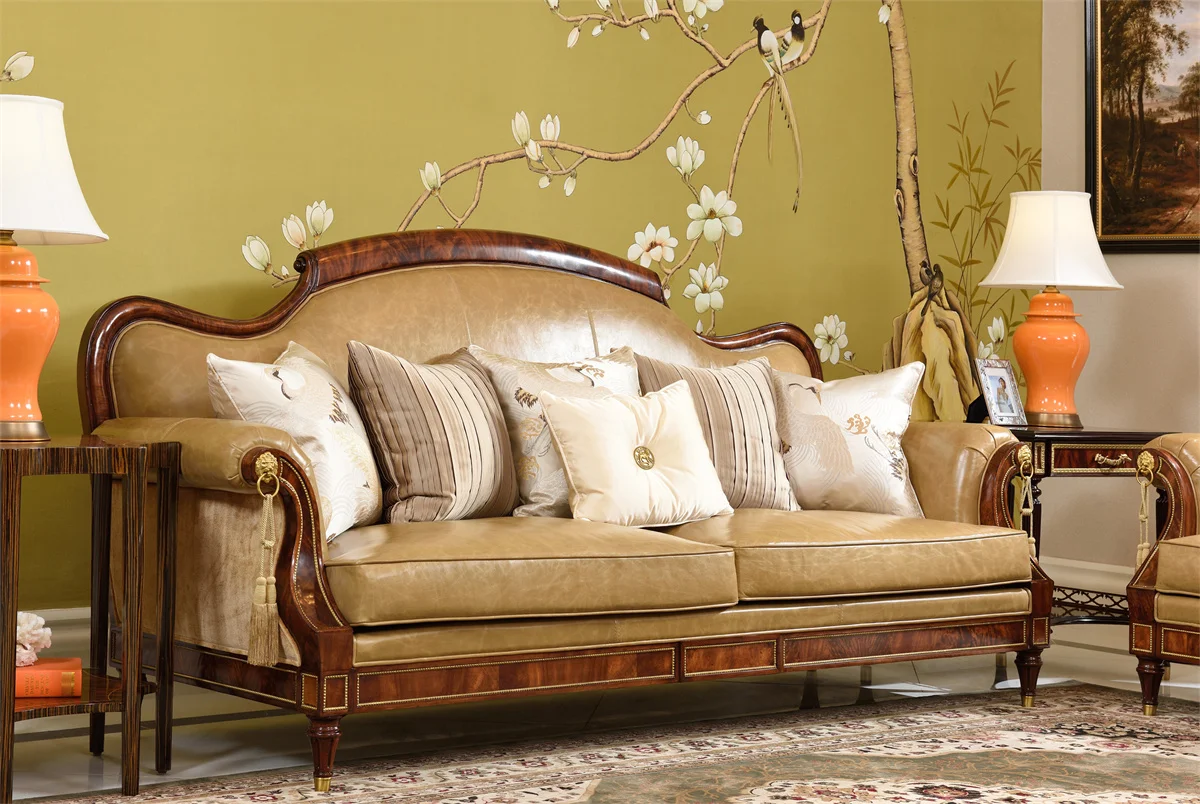 Classic Antique Style Sofa Set in Teak Wood by Shalvika Living
