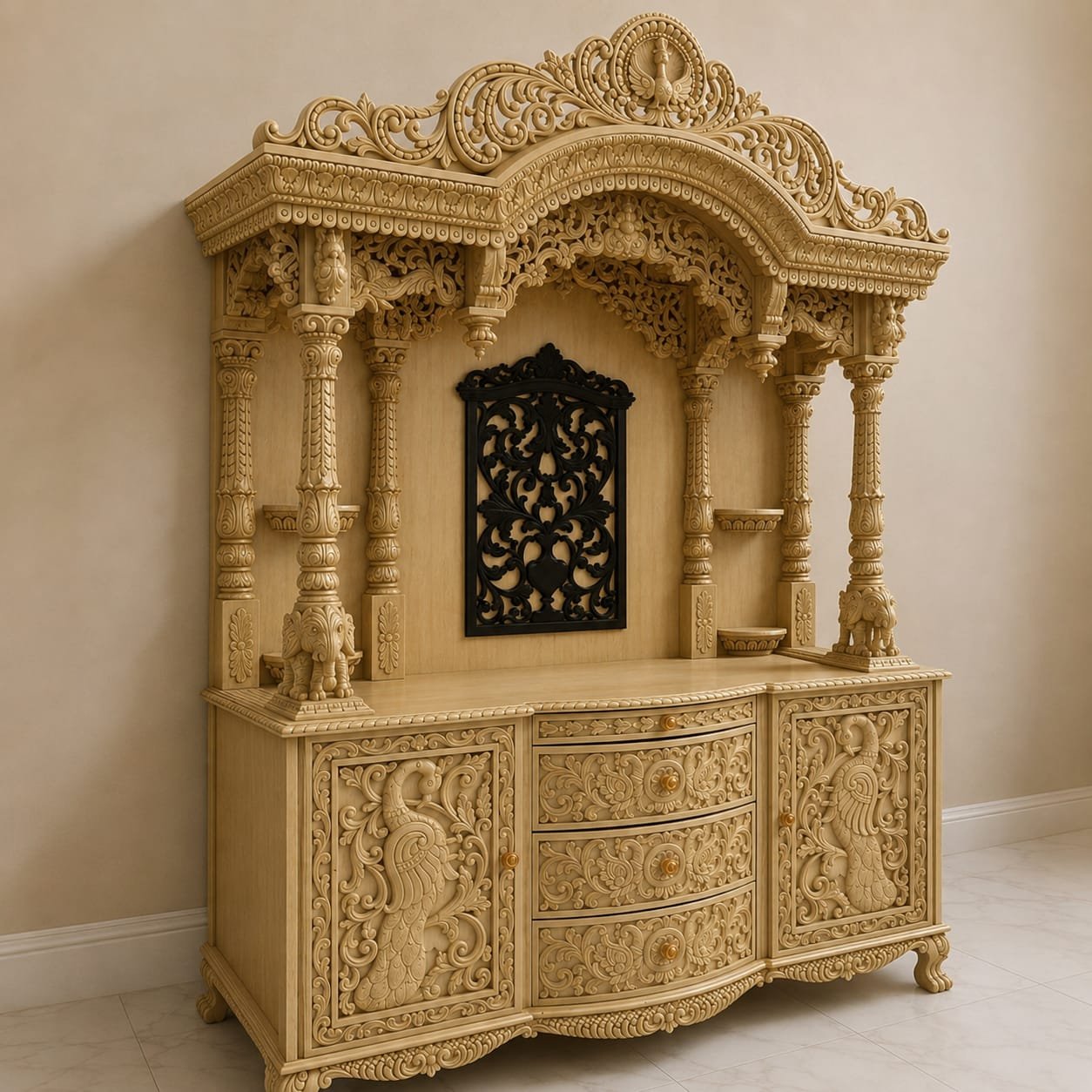 Custom Made Temple in House Design by Shalvika Living
