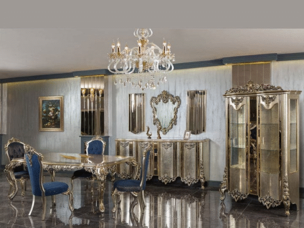 Wooden Royal Designer Dinning table set. Luxury Furniture.