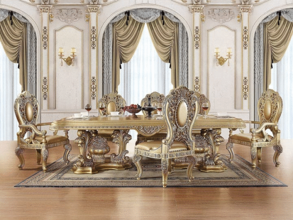 Wooden Royal Designer Dinning table set. Luxury Furniture.