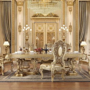 Wooden Royal Designer Dinning table set. Luxury Furniture.