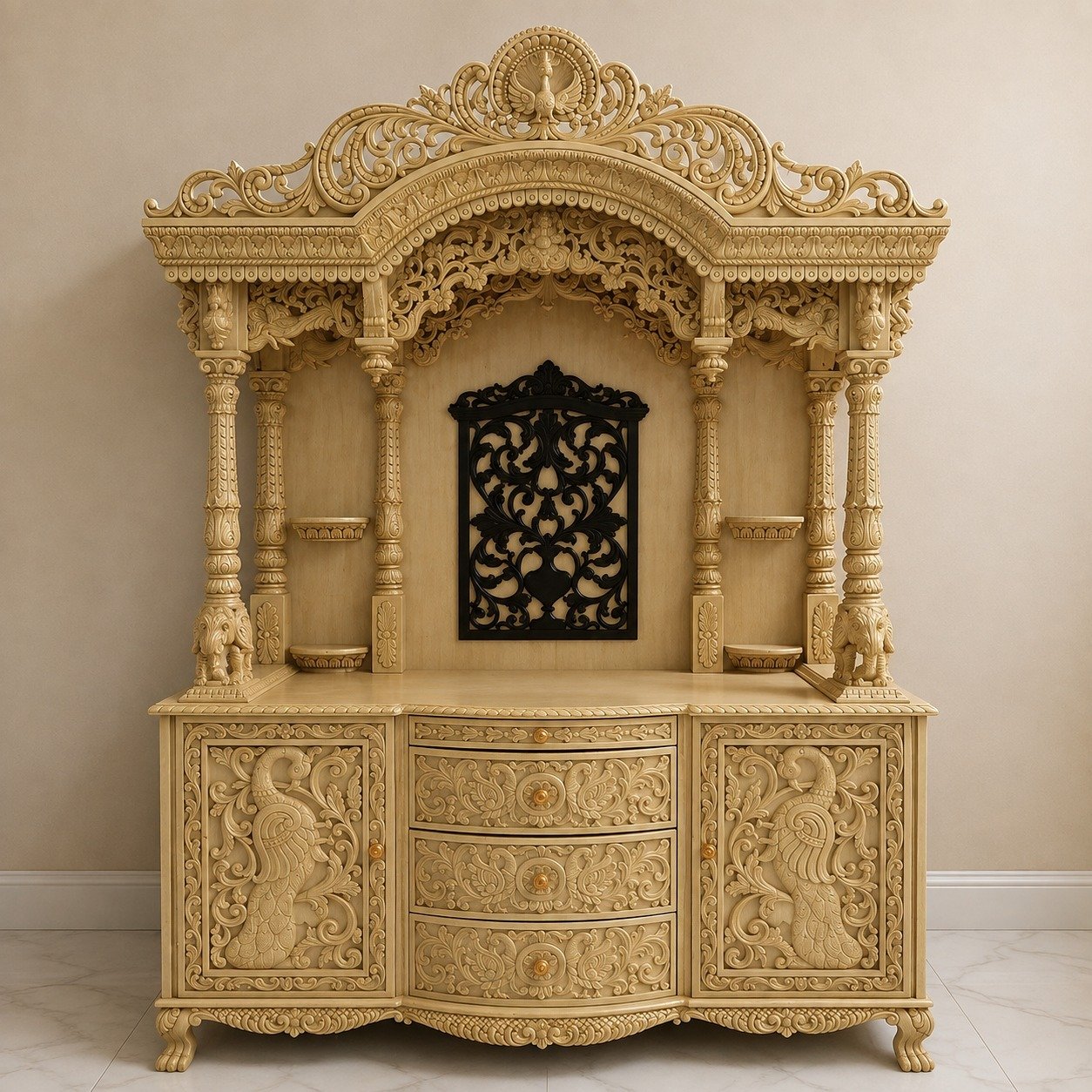 Large Size Temple in House Design by Shalvika Living