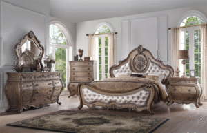 Wooden Antique Style Handcrafted Bedroom Furniture set