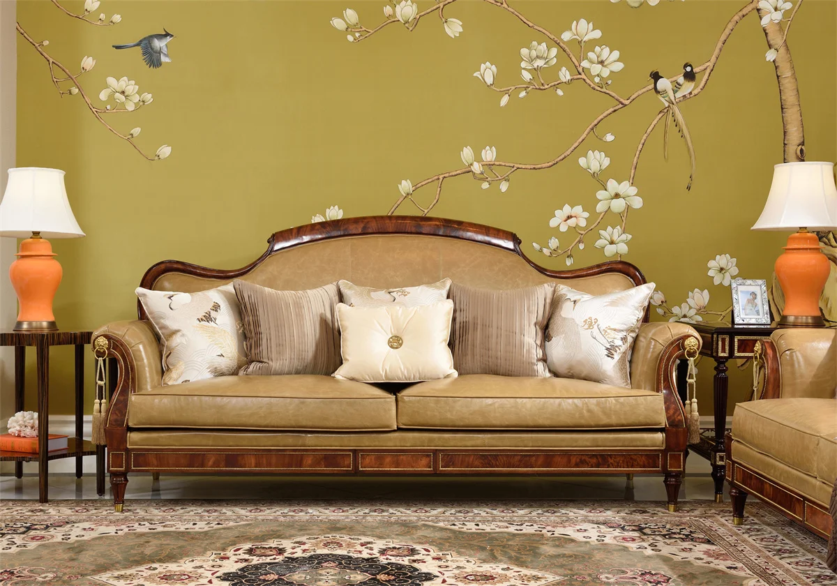 Premium Antique Style Sofa Set in Teak Wood by Shalvika Living