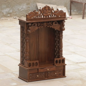 Wooden Hand Carved Designer Puja Temple
