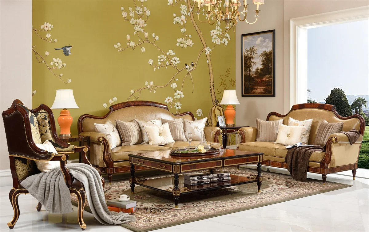 Wooden Antique Style Sofa Set for Home