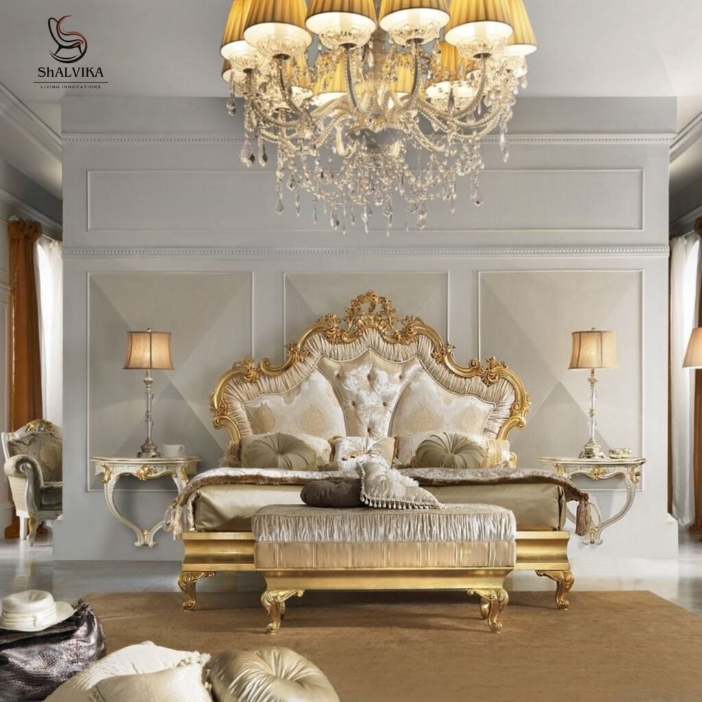 Wooden Royal Designer Bedroom Furniture set - Shalvika Living