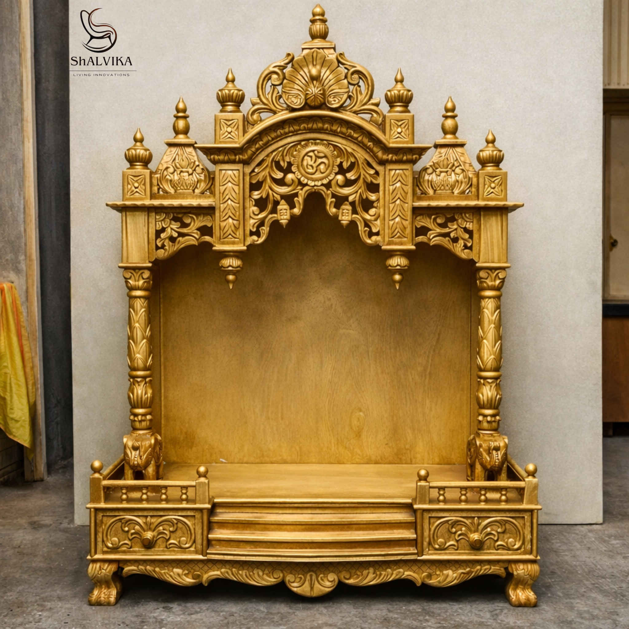 Handcrafted Antique Gold Temple