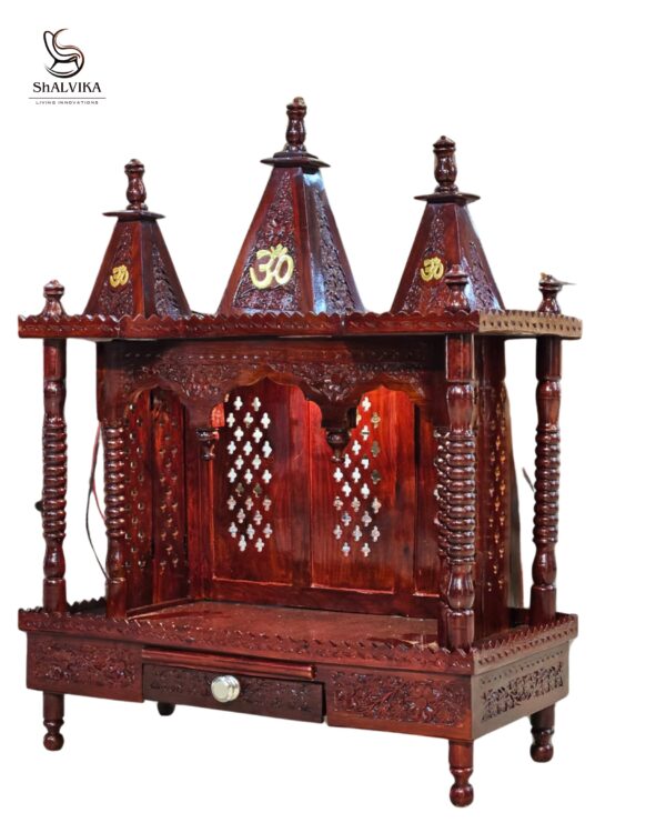 wooden mandir, wooden puja mandir, mandapam. Wooden Temple for Home