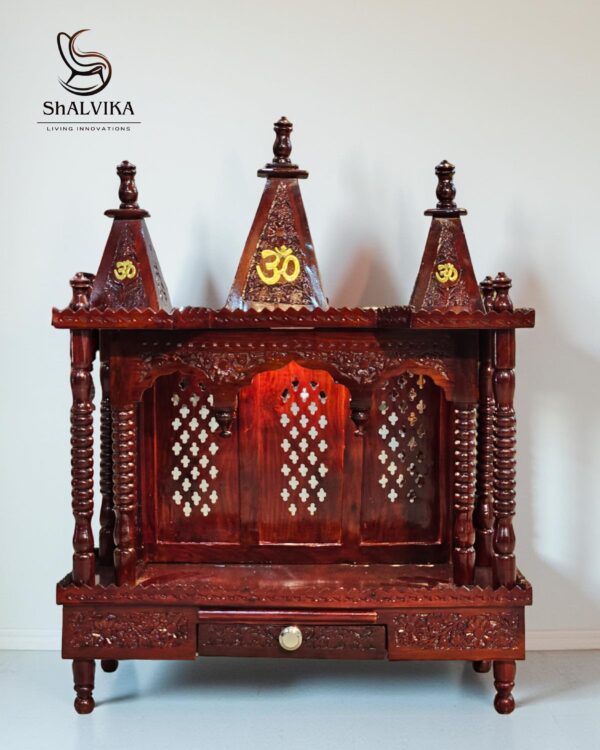 Wooden temple, puja mandir, small puja mandir, mandir design, home temple, sheesham wood mandir. Wooden Temple for Home