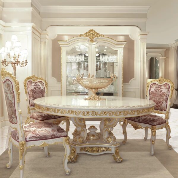 Wooden Handcarved Dining Table set in royal style Luxury Furniture