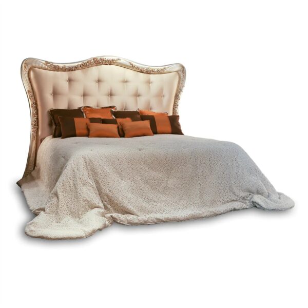 Royal French Teak Bed – Elegant Gold Finish Luxury Furniture By Shalvika Living Innovations