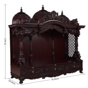 Teak Wooden 6 Feet Pooja Mandir