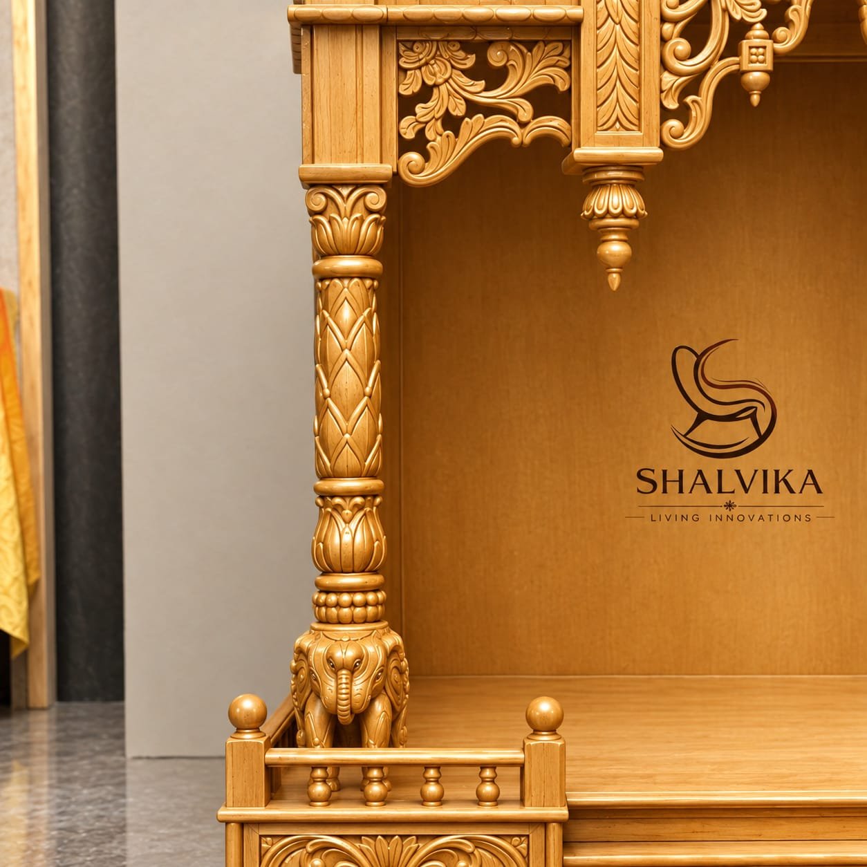 Antique Gold Temple in Elephant Design