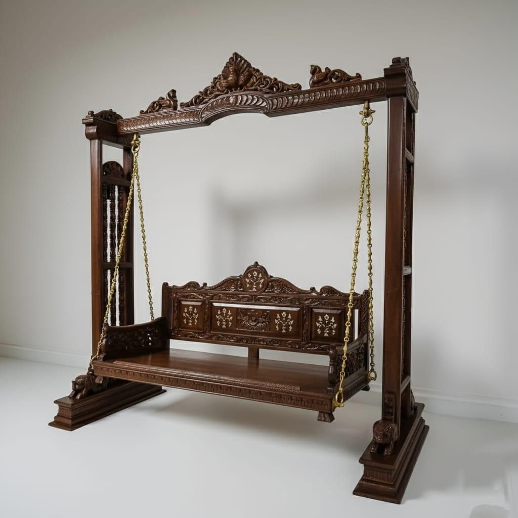 Classic Wood Jhula in Solid Teak
