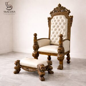Handcrafted Teak Wood Guruji Chair