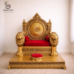 Traditional Wooden Guruji Chair Singhasan