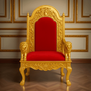 Shalvika Living Innovations presents an exclusive Guru Ji Chair with peacock and lion designs