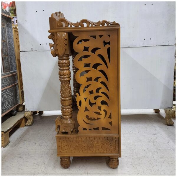 Peacock Design Wooden Mandir by Shalvika Living Innovations in teak wood
