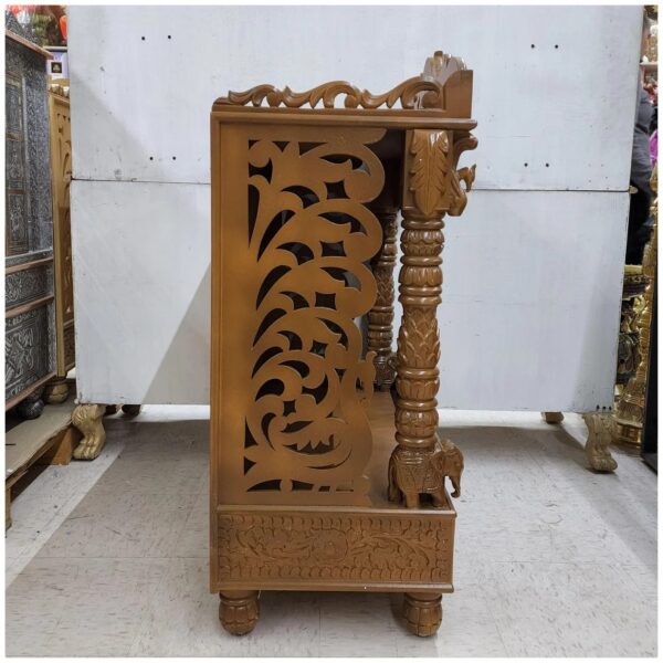 Peacock Design Wooden Mandir by Shalvika Living Innovations in teak wood