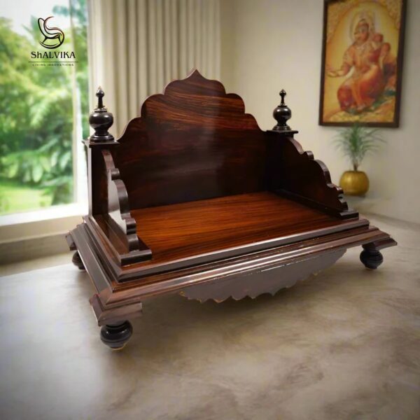 Sheesham Wooden Designer Puja Chowki