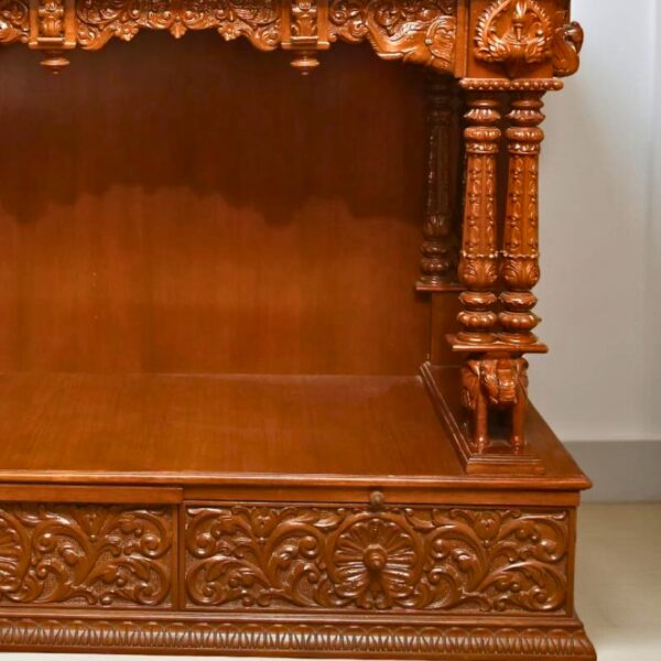 Wooden Handcrafted Designer Temple in Teak Wood - Image 5