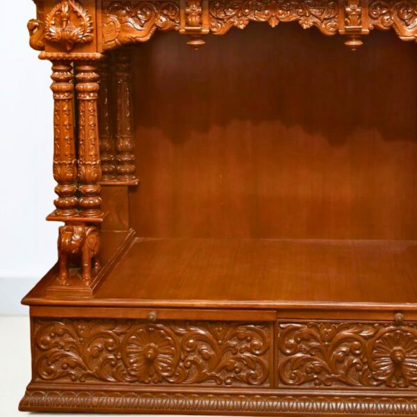 Wooden Handcrafted Designer Temple in Teak Wood - Image 4