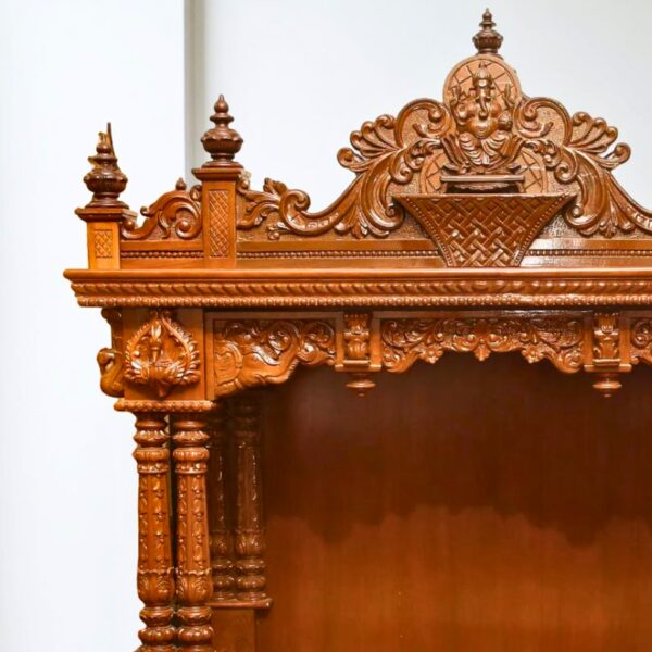 Wooden Handcrafted Designer Temple in Teak Wood - Image 3
