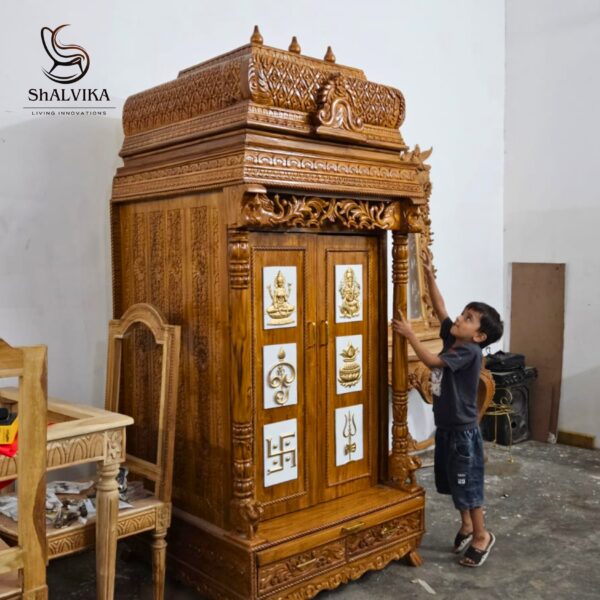Wooden South Indian Style Designer Temple - Image 7