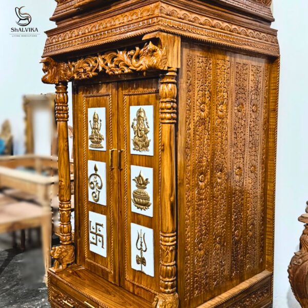 Wooden South Indian Style Designer Temple - Image 4