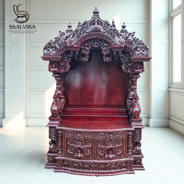 Large Wooden Handmade Designer Puja Ghar