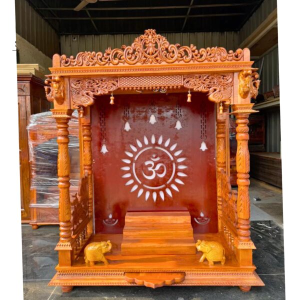 wooden handcrafted designer temple by Shalvika Living Innovations in teak wood - Image 3