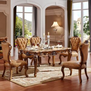 wooden handcrafted dining set