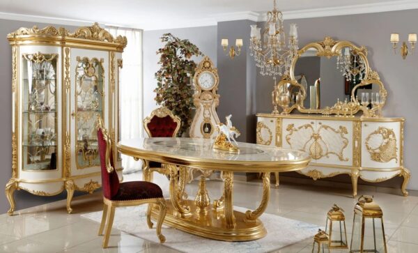 Wooden royal dining table set design
