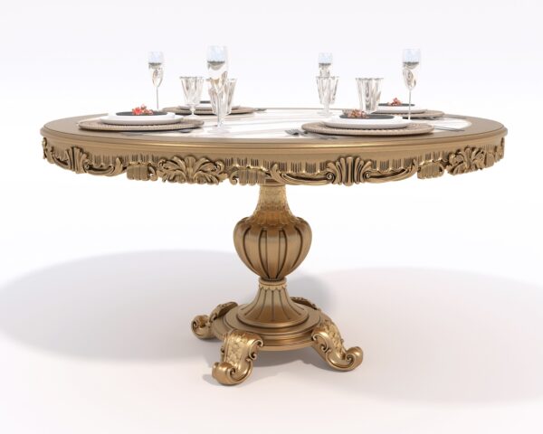 Wooden Royal style handcarved dining table set - Image 3