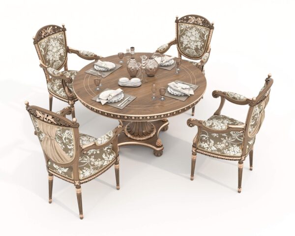 Wooden Royal and antique designer dining table set in teak wood by shalvika living innovations