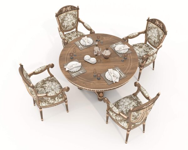 Wooden Royal and antique designer dining table set in teak wood by shalvika living innovations