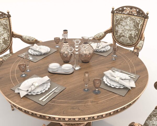 Wooden Royal and antique designer dining table set in teak wood by shalvika living innovations