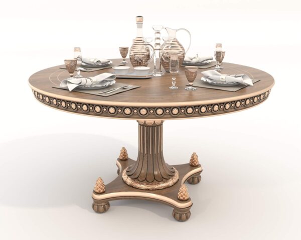 Wooden Royal and antique designer dining table set in teak wood by shalvika living innovations