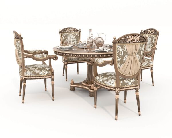 Wooden Royal and antique designer dining table set in teak wood by shalvika living innovations