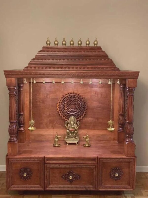 Wooden Handcrafted Designer Temple - Image 2