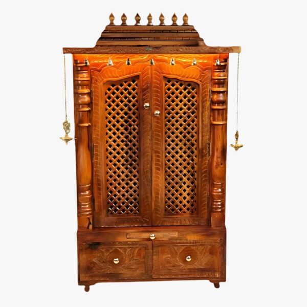 South Indian Style Teak Wooden Handcrafted Designer Mandir