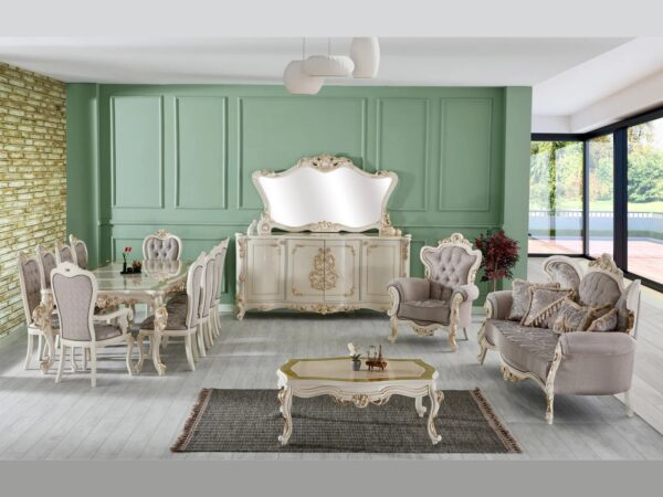 Wooden Royal luxury dining table set - Image 3