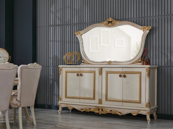 Wooden Classic Style Dining table set - Image 4