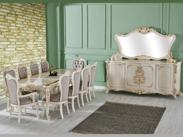 Wooden Royal luxury dining table set - Image 8