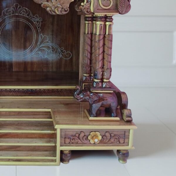 Wooden Handcrafted Designer Temple by Shalvika Living Innovations - Image 2